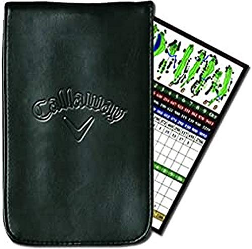 Callaway Leather Golf Scorecard Holder, Black, 7' x 4.25'