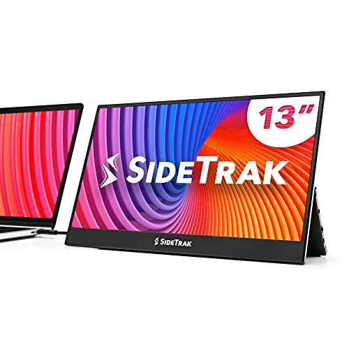 SideTrak Solo Pro 13” Freestanding Portable Monitor for Laptop | 1080 LED .04” Thin Portable Monitor | Kickstand | 10ms Response Time | 60Hz Refresh Rate | USB-C, Mini HD | 1.3 lbs. Travel Monitor