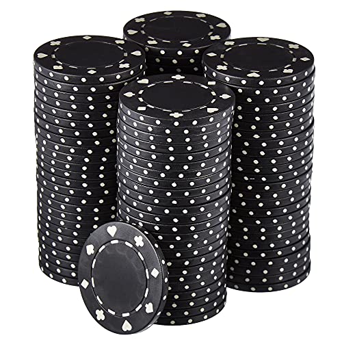 MBG Brybelly 100-pack Suited Poker Chips - 11.5 Gram Casino Grade Quality Chip Set - Non-denominated Blank Poker Chips - Perfect for Poker, Blackjack, Casino Games, Card Players and Tokens (Black)