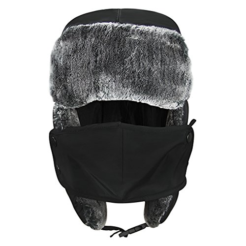Unisex Kids Teens Girls Boys Faux Fur Winter Warm Trapper Hat with Ear Flaps,Windproof Face Warmer Fleece Thermal Outdoor Snow Ski Russian Ushanka Cap Trapper Trooper Pilot Aviator Hat Headwear