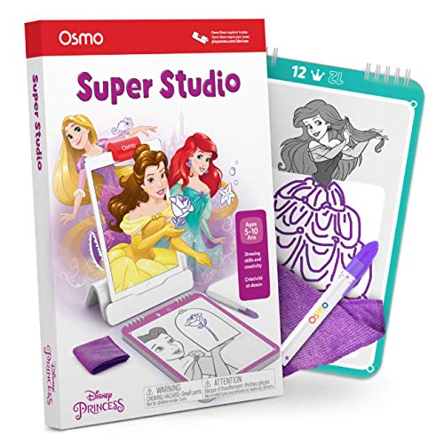 Osmo - Super Studio Disney Princess - Ages 5-11 - Learn to Draw - For iPad or Fire Tablet - Educational Learning Games - STEM Toy Gifts for Kids, Boy & Girl - Ages 5 6 7 8 9 10 11 (Osmo Base Required)