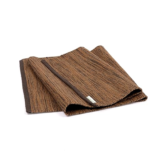 Yogasana Organic Cotton Yoga Mat - Non Slip Hand-Woven Foldable Yoga Rug Provides Excellent Comfort, Traction & Support-Travel Extra Thick Yoga Mats for Indoor & Outdoor Use - 24 x 72 Inches, Earth