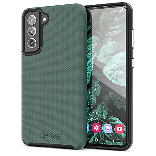 Crave Dual Guard Case, Shockproof Protection Dual Layer for Samsung Galaxy S21 FE, S21 FE 5G - Forest Green