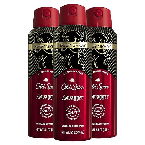 Old Spice Men's Aluminum Free Deodorant Dry Body Spray, Swagger, 24/7 Odor Protection, 5.1oz (Pack of 3)