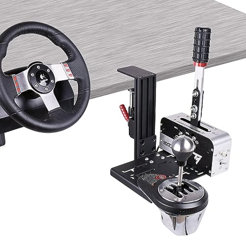 Universal Desk Mount For Racing Sim Shifter & Handbrake Compatible With Logitech G Driving Force Shifter, Thrustmaster TH8A Shifter & TSS Handbrake,Fanatec ClubSport Shifter & ClubSport Handbrake