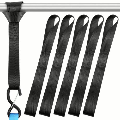 RIO Direct 6-Pack Soft Loop Tie Down Straps, 1800Lbs Load Capacity, 4800Lbs Breaking Strength, 1 * 12 inches Heavy Duty Motorcycle Handlebar Tie Down Straps, for Secure Trailering of Bikes, ATV, UTV