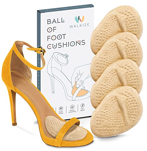 Metatarsal Pads Women | Heel Inserts for Women | Ball of Foot Cushions (2 Pairs Foot Pads) All Day Pain Relief and Comfort One Size Fits Shoe Inserts for Women (Beige)