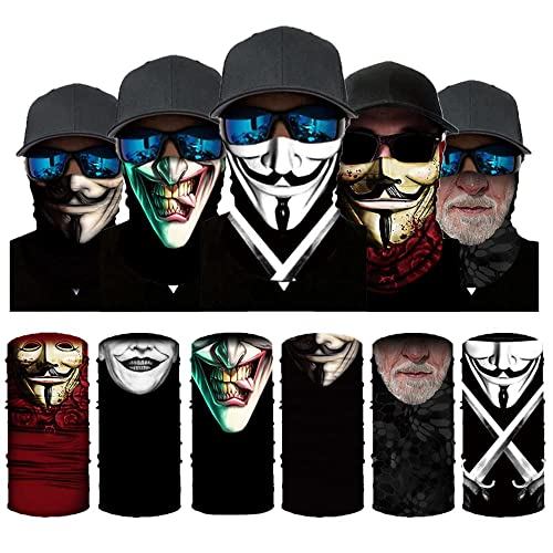NOVEDAD Anonymous Mask,Running Face Mask,Hacker Mask,Funny Mask,V for Vendetta Mask,bandanas Face Mask,Neck Gaiter Face Mask Women,Rave Accessories