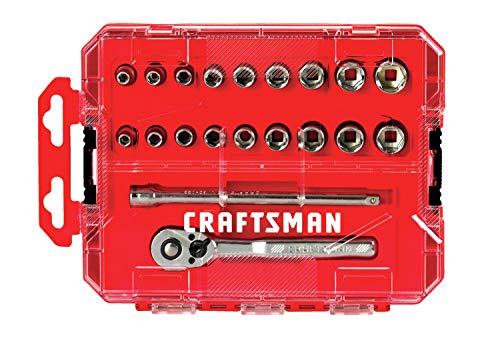 CRAFTSMAN Socket Set, SAE/Metric, 1/4' Drive, 20Piece (CMMT12008)