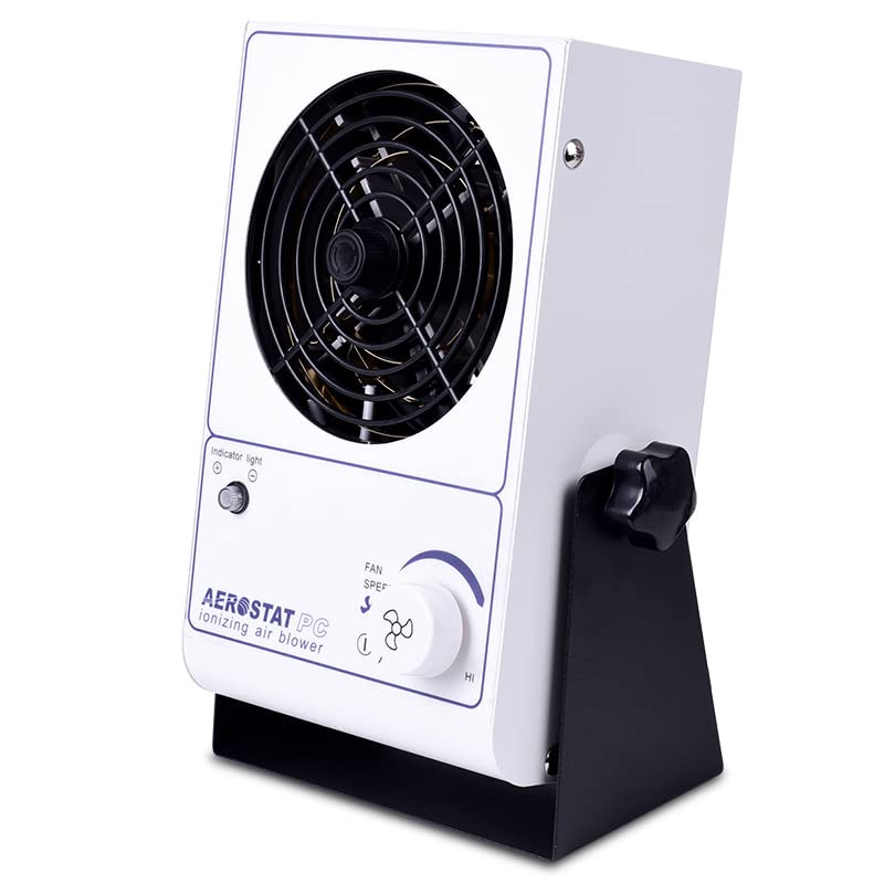 Ionizing Air Blower Fan Ion Anti-Static Elimination Discharge ESD Blower Fan 110V Ionizer Desktop Fan Eliminator