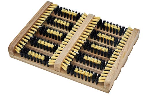 Superio Shoe and Boot Scraper, Outside Shoe Scrubber Brush 10.5 X 14 Inch - Cleans Deep Removes All Outdoor Dirt, Snow, Mud and Sand. Construction, Hiking Cleaner (Wood 1-Pack)
