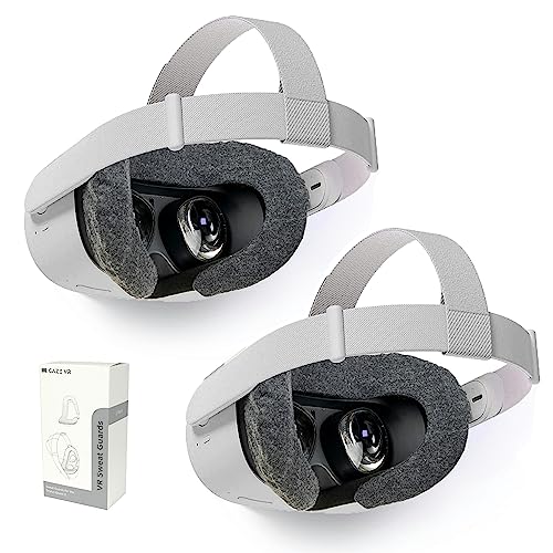 Gaze VR Sweat Guards for Oculus (Meta) Quest 2 | Comfortable & Absorbant | 2 Pack (Grey)