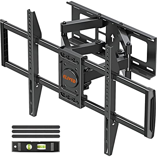 ELIVED UL Listed TV Wall Mount for Most 37-82 Inch Flat Screen TVs, Swivel and Tilt Full Motion TV Mount Bracket, Max VESA 600x400mm, 100 lbs. Loading, Fits 16' Wood Studs, YD3003