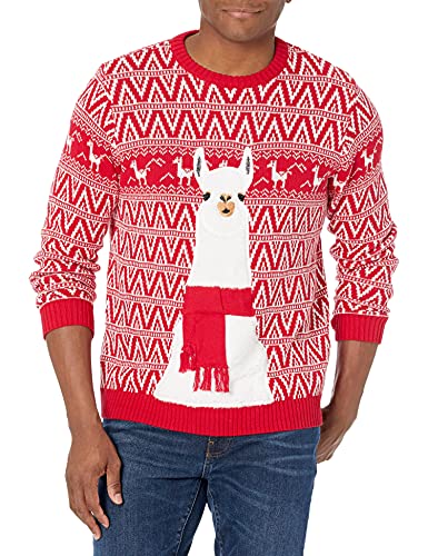 Blizzard Bay Men's Ugly Christmas Sweater Llama, Red, Large (Tall)