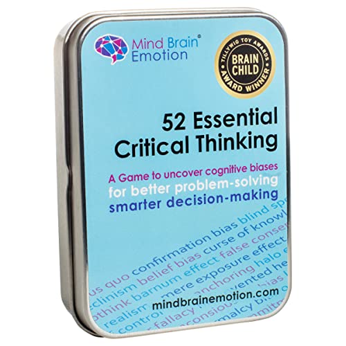 52 Essential Critical Thinking: Flash Cards for Problem Solving & Decision Making, Smart Games to Detect Cognitive Biases in Speech, Debate, Writing, Media, for Teens & Adults - by Harvard Educator