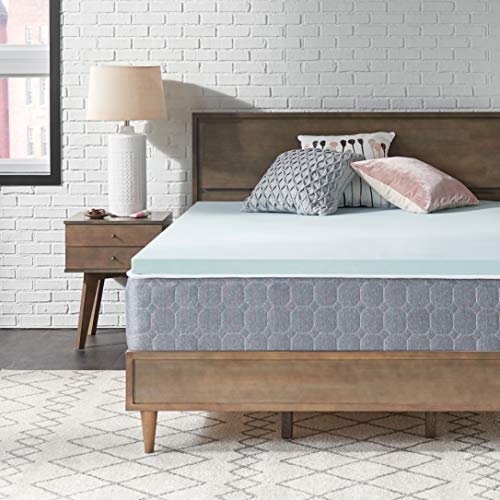 Sealy TrueForm 2' Medium-Firm Gel-Infused Memory Foam Mattress Topper, Cloud-Like Adaptive Mattress Topper for Body Support, Queen Blue