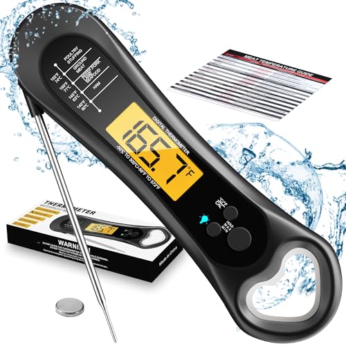Meat Thermometer Digital, Instant Read Meat ThermometerI for Grill and Cooking, Waterproof Food Thermometer for Kitchen and Outside, BBQ, Turkey, Candy, Liquids, Beef