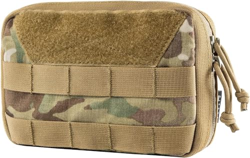 OneTigris MOLLE Pouch, Tactical Admin Pouch Belt EDC Tool Organizer Zippered Utility Waist Pack 8' x 5' x 2.5'