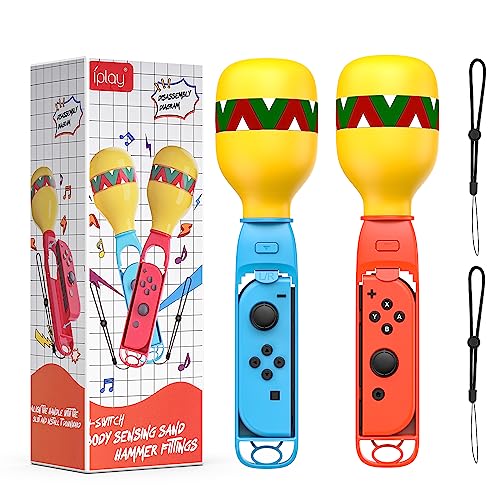 Sand Hammer Hand Grip for Samba de Amigo Party Central Nintendo Switch, Allnice Switch Left and Right Sand Hammer Grip with Wrist Strap Switch OLED Sport Game Accessories
