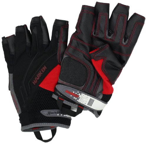 HARKEN Sport Men's 3/4 Finger Reflex Gloves, Black, Large