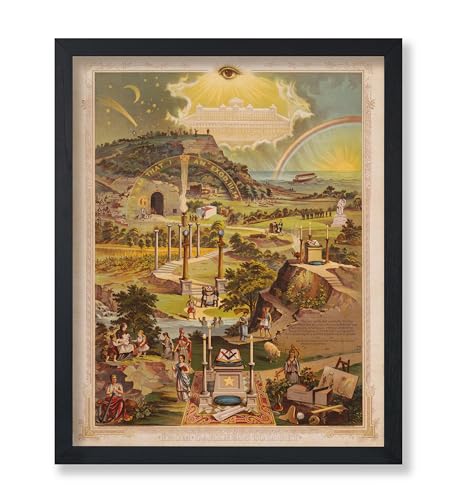 Poster Master Vintage Art Poster - 8x10 Unframed Wall Art Print - From Darkness to Light - Great Wall Decor Gift for Home, Office, Living Room, Bedroom - Vintage Masonic Lithography - Freemasonry Art