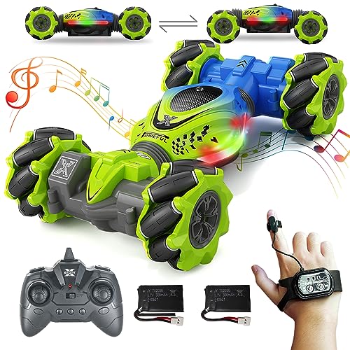 KIEAHCEY Remote Control Car Gesture Sensing Hand Controlled Stunt Car, 4WD Drift Twist Off-Road Tracked Vehicle with Light Music Truck Kids Toy Gift Suitable for Boys and Girls