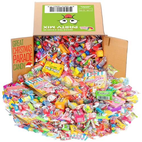 Christmas Parade Candy Bulk - 6 Pounds - Individually Wrapped Candies for Stocking Stuffers - Pinata Filler Mix - Big Box of Candy - Bulk Party Candy Variety