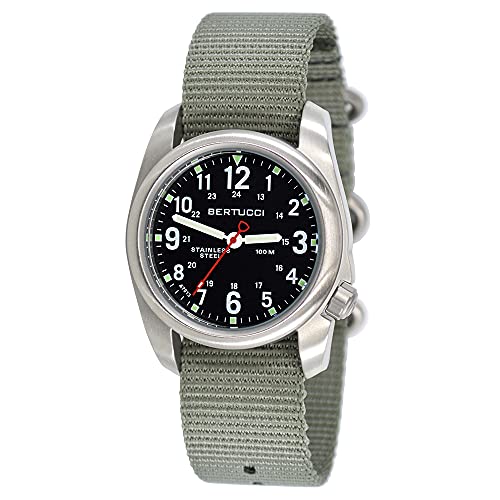 Bertucci A-2S Field 22mm Quartz Movement Watch, Black/Defender Drab