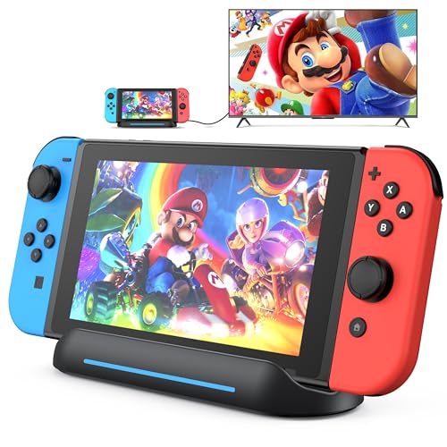 RREAKA TV Dock Station for Nintendo Switch/Switch OLED,Portable 4K HDMI TV Switch Dock Adapter with HDMI USB 3.0 Port and USB C Charging, Travel Docking Station for Nintendo Switch