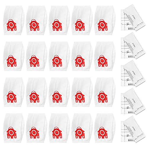 20 Pack 3D Airclean FJM Vacuum Cleaner Bags Compatible with Miele FJM Vacuum Cleaner, Compact C1, Compact C2, Complete C1, S241, S290, S300i, S500, S700, S4, S6 Series, Replaces Part # 10123220