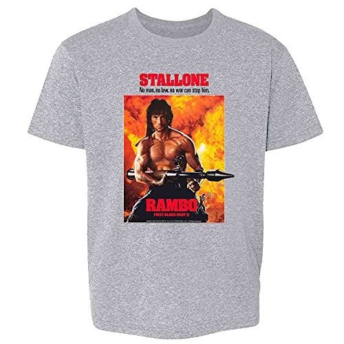 Pop Threads Rambo First Blood Part II 80s Movie Stallone Baby Toddler Kids Girl Boy T-Shirt Sport Grey 3T