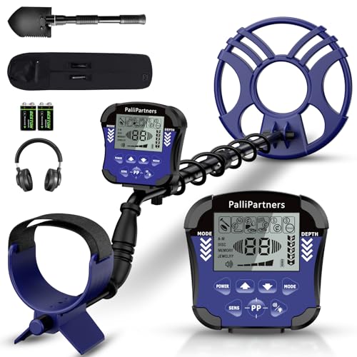 PalliPartners Metal Detector for Adults Waterproof - Professional Higher Accuracy Gold Detector with LCD Display，5 Mode，Advanced DSP Chip 10' Coil Metal Detectors（970-Purple）