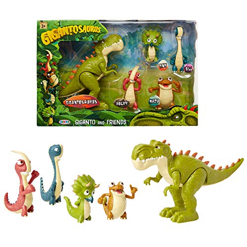 Gigantosaurus Figures Giganto & Friends Toy Action Figures, Includes: Giganto, Mazu, Bill, Tiny & Rocky – Articulated Characters Range from 2.5-5.5' Tall