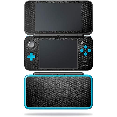 MightySkins Carbon Fiber Skin for Nintendo New 2DS XL - Black Leather | Protective, Durable Textured Carbon Fiber Finish | Easy to Apply, Remove, and Change Styles | Made in The USA