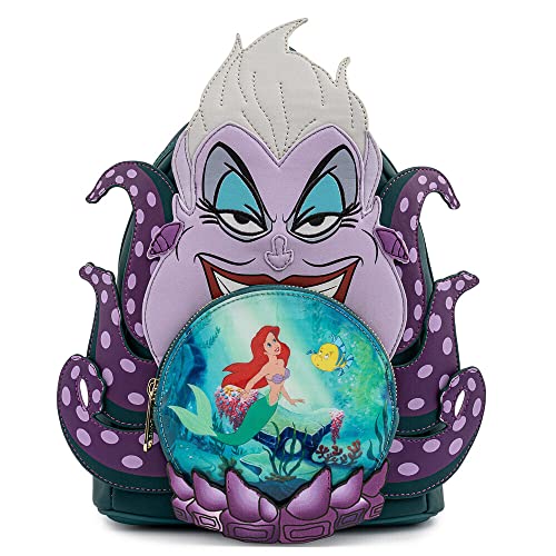 Loungefly Disney Villains Scene Ursula Crystal Ball Womens Double Strap Shoulder Bag Purse, One Size