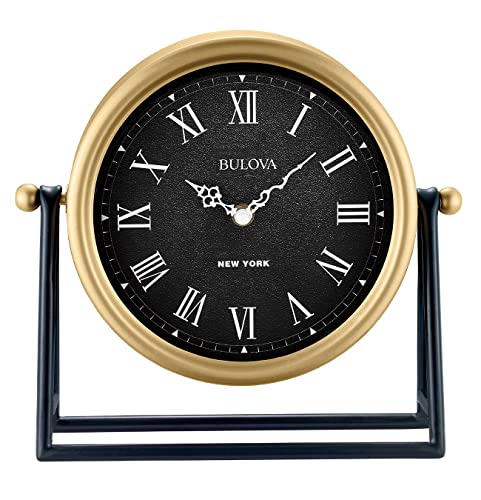 Bulova Clocks Model B8901 Newton, Gold and Black