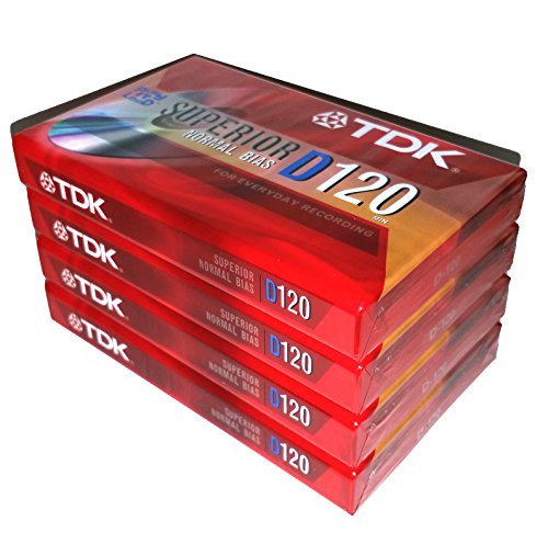 TDK Superior Normal Bias D120 IEC I / Type I For Everyday Recording Audio Cassette Tapes - 4 Pack