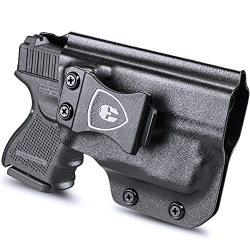Glock 26 w/TLR-6 Holster, IWB Kydex Holster Custom Fit: Glock 26/27/28/33 Pistol w/TLR-6 Laser Light, Inside Waistband Concealed Carry Holster, Adj. Cant & Retention, Right Hand