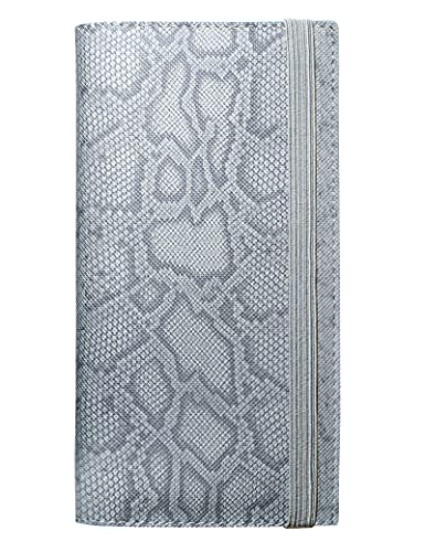 Zreal Checkbook Cover for Men & Women, Premium Vegan Leather Checkbook Holder Slim Wallets for Top & Side Tear Duplicate Checks with RFID Blocking (Grey Snake Pattern)