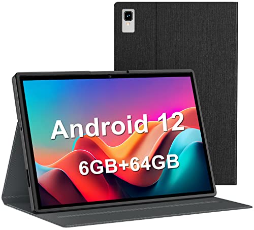 Android Tablet, 10.1 Inch Android 12 Tablet, 6GB RAM 64GB ROM, 1TB Expand, Android Tablet with 8000mAh Long Battery, Dual Camera, 5G WiFi, Bluetooth, FHD Touch Screen, GPS, Google GMS Certified