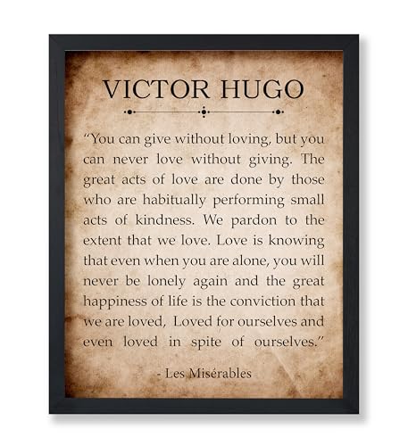 Poster Master Les Miserables Poster - Victor Hugo Print - Motivational Quote Art - Les Miserables Book Art - Literary Gift for Him, Her - Wall Decor for Bedroom, Living Room - 8x10 UNFRAMED Wall Art