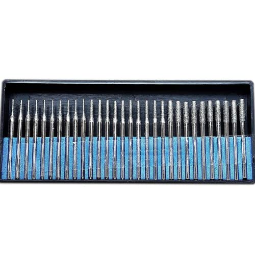 Diamond Drill Bits 1mm 2mm 3mm 30 pcs Diamond Jewelry Drill Bits for Sea Glass Shells Gem Stones Lapidary Equipment Compatible with Dremel Diamond Drill Bits for Glass Diamond Tipped Drill Bit Burrs