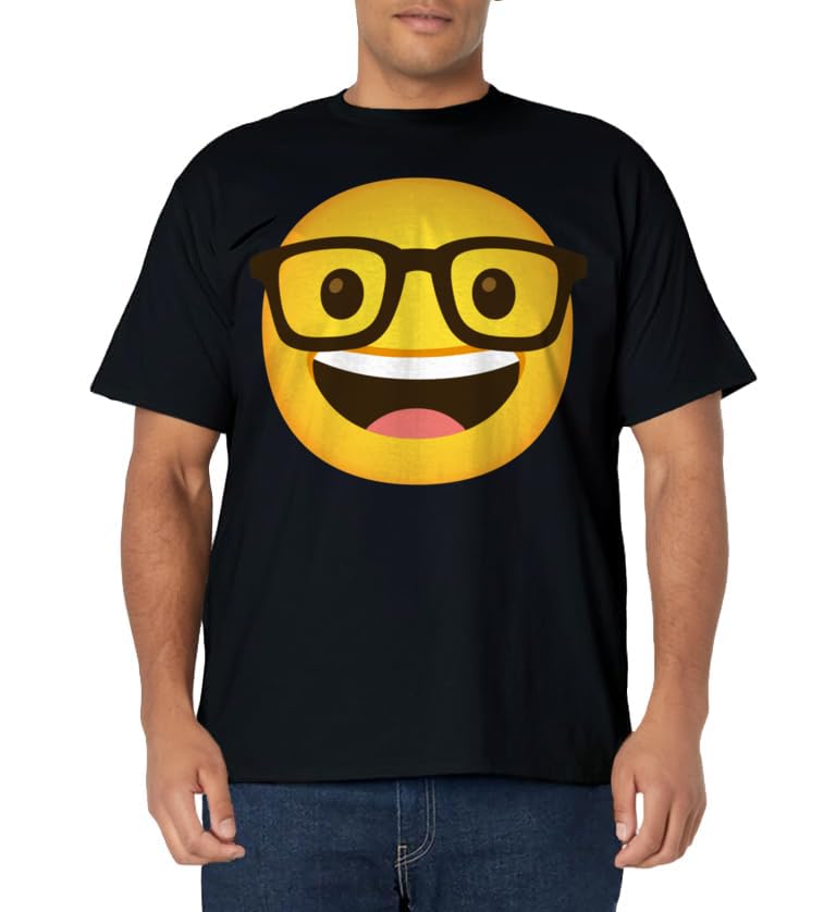 Nerd Face Emoticon Nerdy face with Glasses T-Shirt