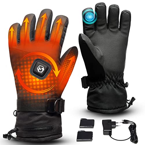Foxelli Heated Gloves – Rechargeable Waterproof Electric Gloves for Men & Women