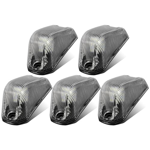 Partsam 5Pcs Clear Lens White LED Light Front Cab Marker Lights Top Roof Lights For Ram ProMaster 2014 2015 2016 2017