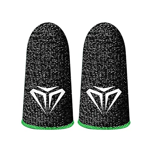 Gaweb Gaming Finger Covers Sweat Proof Breathable 0.98MM Thin Mobile Game Controller Fingertips Sleeves Thumb Gloves Green A