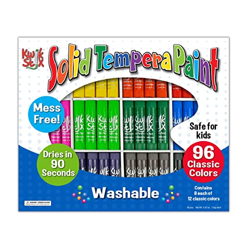 The Pencil Grip Kwik Stix Solid Tempera Paint, Super Quick Drying, 96 Pack (TPG-696), Assorted