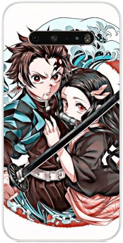 BtsaN Compatible with LG V60 ThinQ | LG V60 ThinQ 5G with Tanjiro with Nezuko 539 Poster Case Slim Shockproof TPU Silicone Protective Cover Phone Case