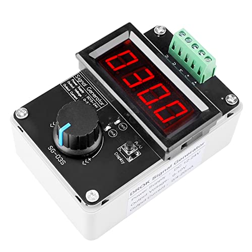4-20mA Generator, DROK Adjustable Signal Generator, DC 0-10V 0 4-20mA Current Voltage Analog Simulator for Value Adjusting PLC Panel LED Testing