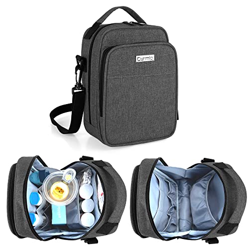 CURMIO Insulin Cooler Case Epipen Travel Bag, Insulated Diabetic Carrying Case with Shoulder Strap for Insulin Pens, Glucose Meter, Asthma Inhaler, Gray